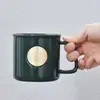 Taza con sello de cobre Taza de cerámica coreana Taza de café para parejas Taza para beber en la oficina y el hogar Taza para el té de la tarde Taza de leche