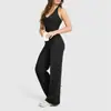 Nuevo Conjunto de Dos Piezas para Fitness, Yoga y Pilates 2025, Estilo Transfronterizo, Top Deportivo tipo halter con escote en V y Pantalones de Pierna Recta