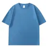 Camiseta Masculina de Algodão Puro 240g, Oversized, com Ombros Caídos, Manga Curta, Tamanho Europeu, Fio Duplo, Liso, Cor Sólida