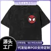 Camiseta de Pareja Transfronteriza Aliexpress Hombre Araña Mickey Camiseta de Champú Moda Verano Camiseta Estampado Retro Ropa de Algodón Regalo