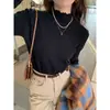 Camiseta base blanca para mujer para otoño e invierno, nuevo top de punto con volantes de cuello medio alto, suéter de alta gama