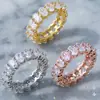 Anillo de Venta Caliente Transfronterizo Estilo Europeo y Americano Anillo de Mujer de Zirconia de Lujo Lleno de Diamantes Anillo de Diamante Anillo de Compromiso Joyería de Banquete