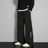 Pantalones impermeables forrados de polar para otoño e invierno, pantalones de trabajo rectos holgados de moda para hombre, pantalones casuales gruesos