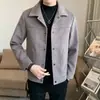 Chaqueta de Hombre Primavera, Otoño e Invierno Estilo Coreano Moderna Ajustada Casual de Lana Corta de Alta Gama Chaqueta de Lana Gruesa para Hombre