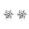 Brincos Clássicos Qilin de Prata Esterlina S925 com Moissanita e Seis Garras para Mulheres, Pequenos Brincos da Moda Estilo Coreano Cravejados com Diamantes, Atacado de Joias