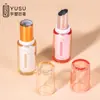 Tubo de Lipstick Simple con Textura de Cristal Redondo, Diseño de Boca Plana/Inclinada, Tubo de Lipstick Vacío con Cierre a Presión, Materiales de Empaque Cosmético al por Mayor