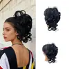 Coque de Cabelo Preguiçoso Estilo Europeu e Americano com Franja Longa Natural Fofa, Peruca de Rabo de Cavalo Fashion