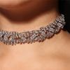 Europa e Estados Unidos cross-border hot twist forma strass colar de luxo brilhante cristal colar senhoras colar jóias atacado