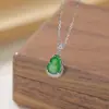 Yiluyin Plata de Ley S925 Jade Estilo Chino Retro Colgante Calabaza de la Fortuna Colgante de Plata Versátil Fábrica Venta al por Mayor