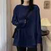 Camiseta de Algodão Puro de Manga Longa de Comprimento Médio para Primavera e Outono para Mulheres, Novo Estilo, Pode Ser Usada como Camada Base ou Peça Externa, Corte Solto, Top com Design Plus Size