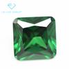 Venta al por mayor de fábrica 5A circonio cuadrado verde piedra desnuda sintético fondo puntiagudo bisel coche Flor Princesa Cuadrado abuela verde piedra blanca