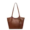 Bolsa de ombro simples casual estilo preguiçoso coreano para mulheres, novo modelo 2026, bolsa de ombro texturizada, bolsa tote de nicho grande capacidade