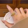 Anillo de cuerda con estampado de perlas de agua dulce de estilo coreano para mujer, anillo de dedo ligero de lujo a la moda para otoño e invierno, anillo sencillo y combinable de alta calidad.