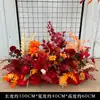 Placa de fundo vermelho para casamento palco floral fileira de flores de palco placa KT floral flor amarrada fileira de flores de banquete de casamento flor artificial
