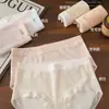 Ropa Interior Transpirable Tianmei para Mujer, Algodón de Fibra Larga 7A de Xinjiang, Sin Costuras Antibacterianas, Encaje, Cintura Media, Refuerzo 100% Algodón, Ropa Interior Femenina