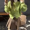 Diseño de Botones Coloridos Estilo Coreano, Cárdigan de Punto Casual Estilo Occidental para Mujer, Nueva Chaqueta Suéter Corta Suelta Suave y Cera para Otoño e Invierno
