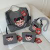 HINEZHA Moda de celebridad de Internet bordado de tendencia bolsa de compras de nailon transfronteriza casual para todo combinar bandolera para ir al trabajo