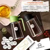 Rociador de Aceite de Oliva de Vidrio de 470ml para Cocinar con Pegatinas, Botella Pulverizadora Premium de Grado Alimenticio con Control de Porciones para Ensalada, Freír, BBQ
