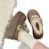 Zapatos de Algodón para Nieve con Suela Gruesa Acolchados de Felpa de Venta Caliente para Mujer Invierno 2026 Nuevo Estilo Calientes para Exteriores que Aumentan la Altura Zapatos tipo Birkenstock para Mujer