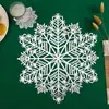Jogos Americanos de PVC com Hot Stamping Personalizado Decoração de Natal Jogos Americanos Ocidentais Jogos de Mesa de PVC com Flocos de Neve Restaurante Ocidental Porta-Copos Japoneses Jogos de Mesa