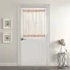 Cortina de Porta de Gaze com Textura de Linho Cor Sólida Minimalista Estilo Europeu e Americano, Divisória Semi-Blackout, Cortina Curta Pronta, Não Requer Furação