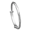 Pulseira de Juntas de Bambu em Prata Pura 9999, Estilo Novo, Subindo Constantemente, Pulseira Push-Pull de Prata Pura, Presente para Aniversário de Namorada ou Amante