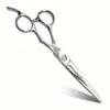 1 tijeras de barbero profesionales wingsbro6.0 plateadas para entresacar, mango ergonómico para diestros, usadas para peinar y tratamiento de entresacado, herramienta profesional de peluquería.