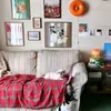 Quadro de mensagens magnético com moldura de madeira, montado na parede, armazenamento multifuncional de fotos, pintura decorativa em aço inoxidável, quadro de recados doméstico, atacado