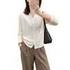 Suéter de Punto Color Calabaza Estilo Coreano Reductor de Edad Paleta de Colores Otoñales Camiseta de Punto Canalé Adelgazante Top Elegante
