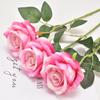 Única Flanela Rosa Flor Artificial Home Hotel Decoração de Casamento Dia dos Namorados Flor Artificial Buquê Falso Rosa Parede