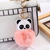 Chuangyi Lingshang Chaveiro de Bolinha de Pelo de Panda Requintado Pingente de Bolsa de Pelúcia Chaveiro de Carro Pingente de Desenho Animado Fábrica