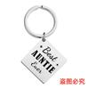 Llavero de metal con etiqueta cuadrada transfronteriza europea y americana, regalo festivo conmemorativo familiar, llavero con letras de metal