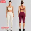 Conjunto de ropa deportiva transfronterizo con hermoso sujetador deportivo de cuello halter en la espalda, conjunto de yoga de secado rápido para correr al aire libre, ciclismo y Pilates