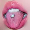 Unha de língua tipo gota de óleo Aobao personalidade nicho anel de língua de aço inoxidável decoração de língua de aço de titânio joia de piercing corporal nova