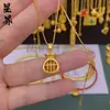 Loja de Ouro Mesmo Estilo Dourado Areia Alta Retenção de Cor Caractere da Fortuna Pingente de Ábaco Acessórios para Joias DIY Corrente para Clavícula de Mulher Venda por Atacado