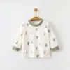 Ropa de arriba para bebé para primavera y otoño, camiseta de manga larga de algodón puro Clase A para niños con botones en el hombro, nueva camiseta básica para bebé