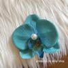 Flor de Iris Explosiva Phalaenopsis Perla Flor Hecha a Mano Pasador para el Cabello Flequillo Parte Trasera de la Cabeza Disco Pinza para el Cabello Tocado Mujeres