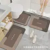 Juego de tres piezas de alfombrilla de suelo para inodoro de baño, lodo de diatomeas, absorbente de agua, secado rápido, antideslizante, resistente a la suciedad, fácil de mantener, alfombrilla de suelo para lavabo