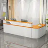 Escritorio de Recepción Clásico, Mostrador de Bar Elegante y Lujoso, Mostrador para Farmacia, Tienda de Maternidad y Bebés, Gabinete de Esquina Lacado, Mesa de Almacenamiento de Moda para Empresa