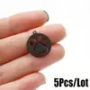 Acessórios para Joias DIY Geométrico Redondo Simples Aço Inoxidável Corte Pata de Urso Garra de Gato Pegada Fofa Pingente 5 Peças/Pacote