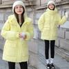2024 Nueva Moda Chaqueta Acolchada Adelgazante para Mujer Largo Medio Gruesa con Capucha Multibolsillos Chaqueta Acolchada para Mujer Fabricante Venta al por Mayor