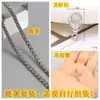 Cuerda de Piel Sintética Plateada Cadena de Metal Bolso Tejido a Mano Cierre de Cordón Hebilla de Resorte Mariposa Accesorios para Bolsos
