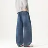 Jeans reto estilo americano para homens, novidade da moda outono e inverno 2026, jeans casual solto e estiloso