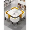 Mesa e Cadeiras Simples Modernas para Negócios e Recepção de Convidados, Mesa Redonda Pequena para Lanchonete de Chá com Leite, Mesa de Jantar