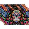 Manteles Individuales de Lino Más Vendidos de Amazon, Nuevos Productos del Día de Muertos, Serie de Calaveras, Patrones Especiales, Venta Directa de Fábrica