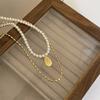 Collar de perlas de agua con forma de gota de agua de circón de moda para mujer, estilo ins combinable, cadena de clavícula de nicho de lujo ligero, traje de doble capa de alta calidad
