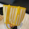2025 Nueva Bolsa Tote de Moda Simple de Gran Capacidad Versátil Rayada de Gran Capacidad Portátil Bolso de Hombro Bolso Axila para Mujer
