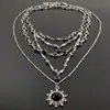 Nuevo Collar Multicapa para Mujer, Cadena para Clavícula de Lujo Accesible de Alta Gama, Joyería de Collar Gargantilla de Girasol Dulce y Fresco
