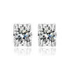 Brincos de Tarraxa Luminosos de Prata Esterlina 925 em Formato de Cubo de Açúcar para Mulheres, Toque de Luxo Leve de Alta Qualidade, Estilo Ins, Brincos de Moissanita com Quatro Garras para o Dia dos Namorados, Atacado