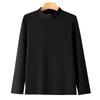 Estilo Novo de Primavera Feminino Térmico Dupla Face Gola Alta Meia Camada Cor Sólida Versátil Manga Longa Top Atacado